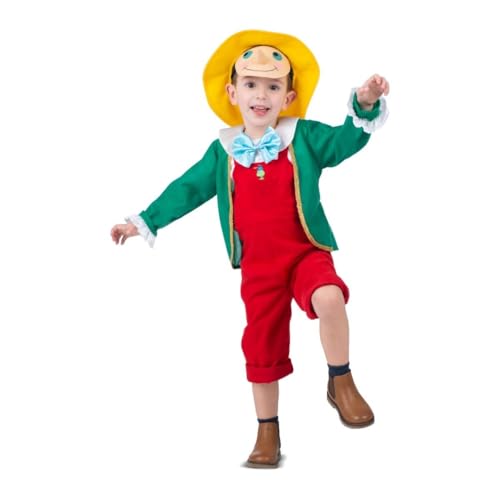 My Other Me Pinocchio-Kostüm für Kinder, Unisex, mit Mütze, Maske, Jacke und Latzhose, Rot und Grün, Größe 3-4 Jahre. Perfekt für Abenteuer der klassischen Märchen My Other Me Pinocchio-Kostüm für Kinder, Unisex, mit Mütze, Maske, Jacke und Latzhose, Rot und Grün, Größe 3-4 Jahre. Perfekt für Abenteuer der klassischen Märchen von My Other Me