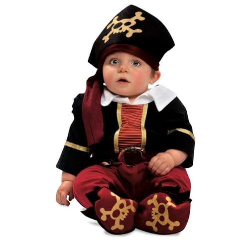 My Other Me Piratenkostüm für Babys, Jungen, mit Mütze, Overall, Gürtel und Schuhen, schwarz und rot, Größe 12-24 Monate, perfekt für Piratenabenteuer mit der Familie von My Other Me