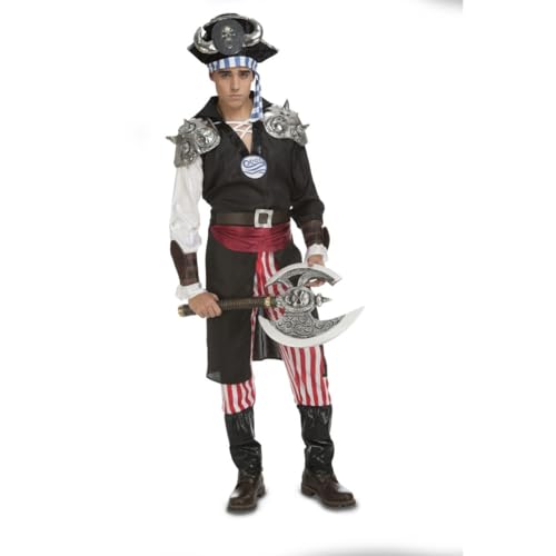 My Other Me Piratenkostüm für Herren, Größe M-L. Inklusive langärmeliger Tunika, gestreifter Hose mit schwarzen Stiefelstulpen, Gürtel mit Schnalle, Schärpe, schwarzer Hut mit Besatz und silbernen My Other Me Piratenkostüm für Herren, Größe M-L. Inklusive langärmeliger Tunika, gestreifter Hose mit schwarzen Stiefelstulpen, Gürtel mit Schnalle, Schärpe, schwarzer Hut mit Besatz und silbernen von My Other Me