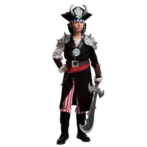 My Other Me Piratenkostüm für Herren, Größe XS. Inklusive langärmeliger Tunika, gestreifter Hose mit Stiefelstulpen, Gürtel mit Schnalle, roter Schärpe, schwarzer Hut mit Besatz und silbernen Hörnern. My Other Me Piratenkostüm für Herren, Größe XS. Inklusive langärmeliger Tunika, gestreifter Hose mit Stiefelstulpen, Gürtel mit Schnalle, roter Schärpe, schwarzer Hut mit Besatz und silbernen Hörnern. von My Other Me