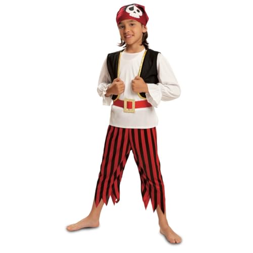 My Other Me Piratenkostüm für Kinder, Größe 7-9 Jahre. Inklusive Kopftuch mit Totenkopf, weißes Hemd, schwarze Weste mit Paspelierung, roter Gürtel mit goldener Schnalle und rot und schwarz gestreifte My Other Me Piratenkostüm für Kinder, Größe 7-9 Jahre. Inklusive Kopftuch mit Totenkopf, weißes Hemd, schwarze Weste mit Paspelierung, roter Gürtel mit goldener Schnalle und rot und schwarz gestreifte von My Other Me