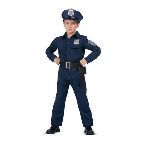 My Other Me Polizei-Kostüm für Mädchen, Größe 3-4 Jahre. Inklusive Set in marineblauer Hose und Hemd mit Namensschild, passender Mütze mit Abzeichen und Gürtel mit schwarzem Pistolenholster. von My Other Me