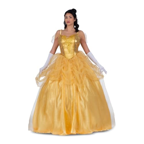 My Other Me Prinzessinnenkostüm für Damen, Größe XL, inklusive gelbem Trägerkleid, besticktem Körper, großem Volumenrock mit Puffflügen aus glänzendem Tüll, langen weißen Handschuhen und Petticoat. My Other Me Prinzessinnenkostüm für Damen, Größe XL, inklusive gelbem Trägerkleid, besticktem Körper, großem Volumenrock mit Puffflügen aus glänzendem Tüll, langen weißen Handschuhen und Petticoat. von My Other Me