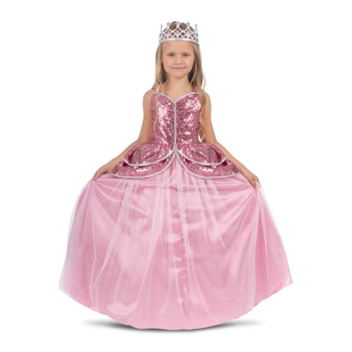 My Other Me Prinzessinnenkostüm für Mädchen, Größe 5-6 Jahre. Inklusive Diadem, rosa Kleid mit Pailletten und doppeltem steifen Rüschen, Rock mit glänzendem Tüll-Umhang und Unterrock. von My Other Me