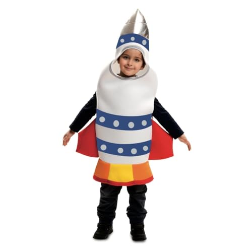 My Other Me Raketenkostüm für Kinder, Unisex, mit Anzug in Blau und Weiß, Größe 5-6 Jahre. Reisen Sie zu den Sternen mit diesem lustigen Weltraumoutfit von My Other Me