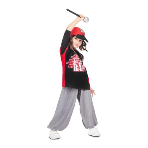 My Other Me Raper-Kostüm für Kinder, Unisex, grau und schwarz, mit Mütze, Kette, T-Shirt, Mikrofon und Hose, Größe 5-7 Jahre, perfekt für urbane Mottopartys von My Other Me
