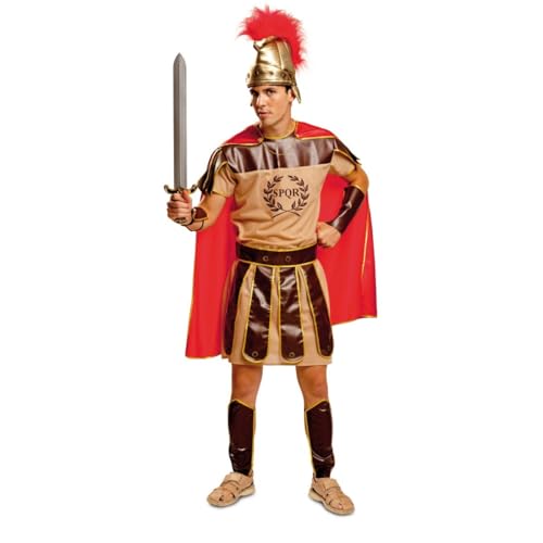 My Other Me Römisches Centurion-Kostüm für Herren, Größe M-L. Inklusive beigefarbenem Kleid mit braunen Details und goldenen Rändern, braunen Handgelenk- und Schienbeinschonern, rotem Umhang und Helm. My Other Me Römisches Centurion-Kostüm für Herren, Größe M-L. Inklusive beigefarbenem Kleid mit braunen Details und goldenen Rändern, braunen Handgelenk- und Schienbeinschonern, rotem Umhang und Helm. von My Other Me