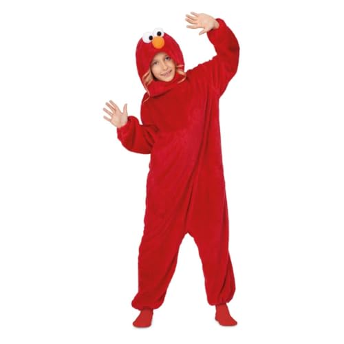 My Other Me Rotes Elmo-Kostüm für Kinder, mit Anzug und Mütze, Unisex, Größe 7-9 Jahre. Entdecken Sie die Magie von Elmo bei jeder Bewegung! von My Other Me