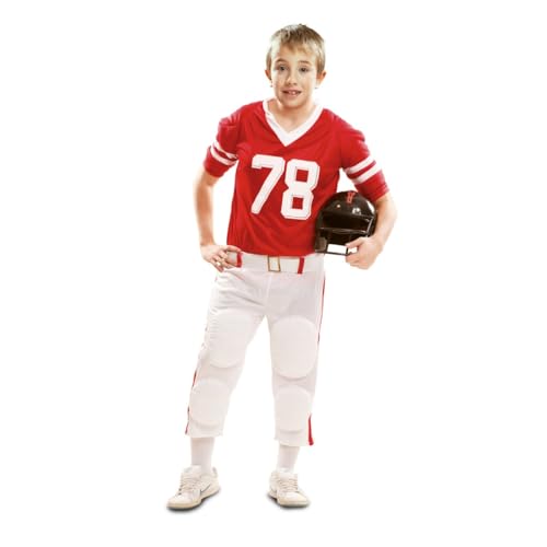 My Other Me Rugby-Kostüm für Kinder, Größe 5-6 Jahre, inkl. rotem T-Shirt mit Nummer 78, Gürtel und weißer Hose mit roten Listen und Protektoren, ideal für kleine Sportler. My Other Me Rugby-Kostüm für Kinder, Größe 5-6 Jahre, inkl. rotem T-Shirt mit Nummer 78, Gürtel und weißer Hose mit roten Listen und Protektoren, ideal für kleine Sportler. von My Other Me