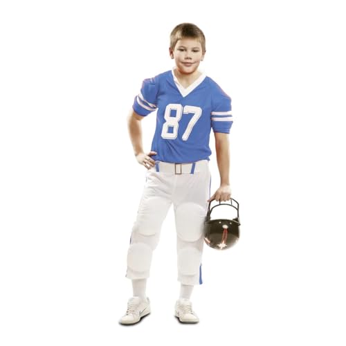 My Other Me Rugby-Kostüm für Kinder, Größe 7-9 Jahre, inklusive blauem T-Shirt mit Nummer 87, Gürtel und weißer Hose mit blauen Listen und Protektoren, ideal für kleine Sportler. My Other Me Rugby-Kostüm für Kinder, Größe 7-9 Jahre, inklusive blauem T-Shirt mit Nummer 87, Gürtel und weißer Hose mit blauen Listen und Protektoren, ideal für kleine Sportler. von My Other Me