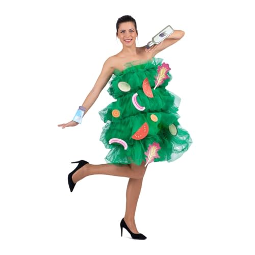 My Other Me Salat-Kostüm für Erwachsene, Unisex, Einheitsgröße, mit geschichtetem grünem Tüllkleid mit eingenähten Zutaten, Armreifen mit Salz- und Ölspender, ein appetitlicher Look. von My Other Me