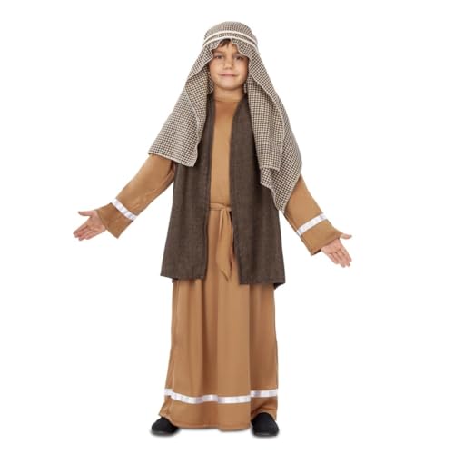 My Other Me Sankt Josef-Kostüm für Kinder, mit Kopftuch, Kordelzug, Tunika, Mantel und Gürtel in Braun, Größe 10-12 Jahre. Perfekt für eine unvergessliche Weihnachtsaufführung von My Other Me