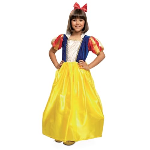 My Other Me Schneewittchen-Kostüm für Mädchen, Größe 10-12 Jahre, inklusive Stirnband mit Schleife und Kleid mit blauer Bluse mit weißem und goldenem Streifen, weißem Rüschen-Kragen, gestreiften von My Other Me