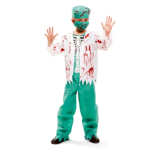 My Other Me Skelett-Chirurgenkostüm für Kinder, Unisex, weiß und grün, mit Hemd, Hose, Mütze und Maske, Größe 7-9 Jahre, perfekt für gruselige Nächte My Other Me Skelett-Chirurgenkostüm für Kinder, Unisex, weiß und grün, mit Hemd, Hose, Mütze und Maske, Größe 7-9 Jahre, perfekt für gruselige Nächte von My Other Me