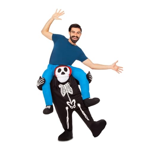 My Other Me Skelett-Kostüm für Erwachsene, unisex, in Blau und Schwarz, mit Hose, Größe ML, perfekt für eine gruselige Halloween-Party von My Other Me