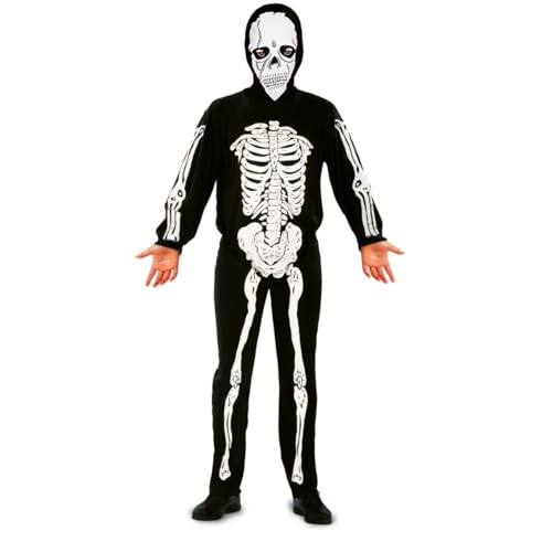 My Other Me Skelett-Kostüm für Kinder, Unisex, Größe 7–9 Jahre. Inklusive schwarzem Overall mit weißem Knochendruck und passendem Henkel. Ein gruseliger Klassiker, perfekt für Halloween. My Other Me Skelett-Kostüm für Kinder, Unisex, Größe 7–9 Jahre. Inklusive schwarzem Overall mit weißem Knochendruck und passendem Henkel. Ein gruseliger Klassiker, perfekt für Halloween. von My Other Me