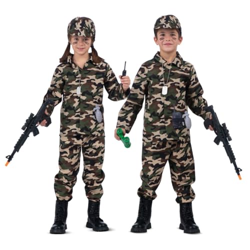 My Other Me Soldat Kostüm für Kinder, Unisex, Größe 5-7 Jahre, inklusive Mütze, Jacke und Camouflage-Hose, Walkie-Talkie und schwarzem Maschinengewehr, Granatapfel und silberner Platte, Kompass und My Other Me Soldat Kostüm für Kinder, Unisex, Größe 5-7 Jahre, inklusive Mütze, Jacke und Camouflage-Hose, Walkie-Talkie und schwarzem Maschinengewehr, Granatapfel und silberner Platte, Kompass und von My Other Me