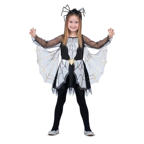 My Other Me - Spinne-Kostüm für Mädchen, Größe 5-6 Jahre. Inklusive schwarzem Kleid mit Tüll, halbtransparenten langen Ärmeln und Flügeln im Spinnennetz-Stil und glänzendem Haarband. My Other Me - Spinne-Kostüm für Mädchen, Größe 5-6 Jahre. Inklusive schwarzem Kleid mit Tüll, halbtransparenten langen Ärmeln und Flügeln im Spinnennetz-Stil und glänzendem Haarband. von My Other Me