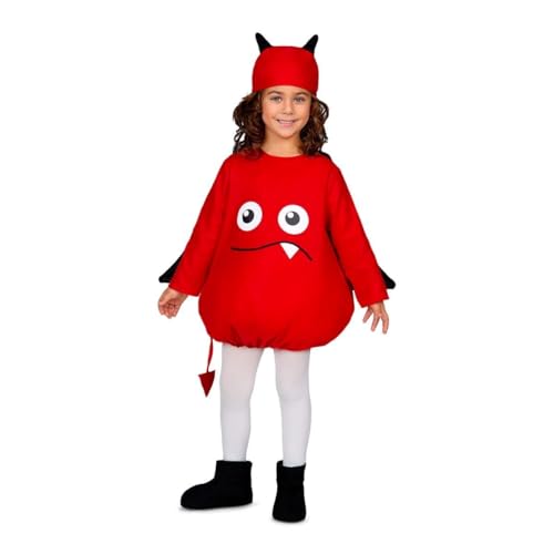 My Other Me Teufelskostüm für Kinder, Unisex, Größe 3-4 Jahre, inklusive schwarzer Hörnermütze, roter Strampler mit Augen, schwarzer Umhang, spitzer Schwanz und Stiefelüberzug. My Other Me Teufelskostüm für Kinder, Unisex, Größe 3-4 Jahre, inklusive schwarzer Hörnermütze, roter Strampler mit Augen, schwarzer Umhang, spitzer Schwanz und Stiefelüberzug. von My Other Me