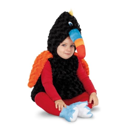 My Other Me Tukan-Kostüm für Babys, Unisex, mit Kleid, Mütze und Schuhen, orange und schwarz, Größe 12-24 Monate. Verleiht Ihrer Kostümparty einen exotischen und farbenfrohen Touch von My Other Me