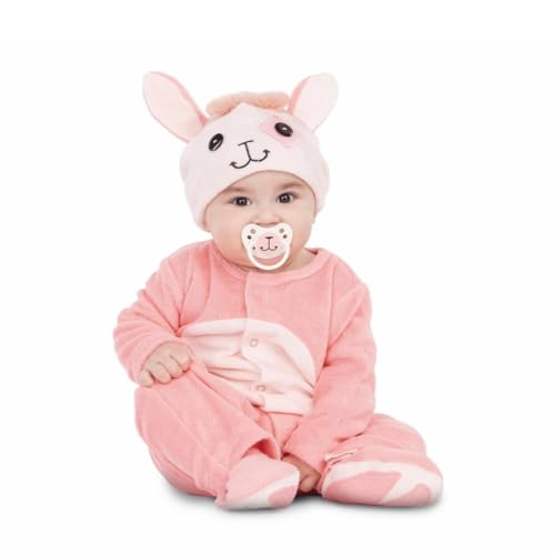 My Other Me Unisex-Kostüm Alpaka, Rosa, mit Mütze, Overall, Schwanz und Schnuller, Größe 0-6 Monate. Verwandeln Sie Ihr Kind in das süßeste Tier der Herde von My Other Me