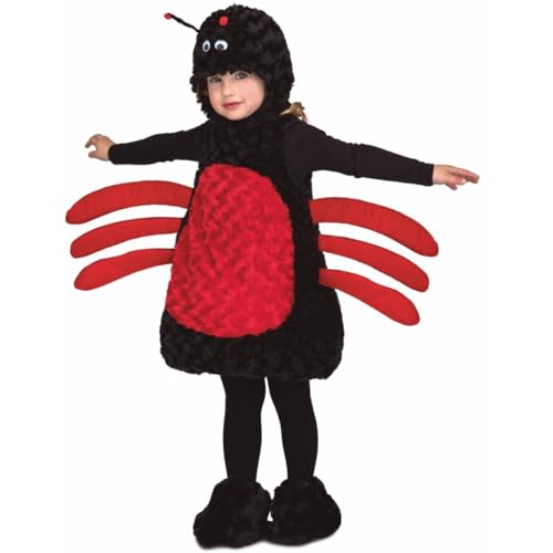 My Other Me Unisex-Kostüm Spinne mit Kleid, Mütze und Stiefeln in Schwarz und Rot, für Kinder, Größe 5-6 Jahre. Lassen Sie sie die Welt mit ihren acht Pfoten erkunden von My Other Me