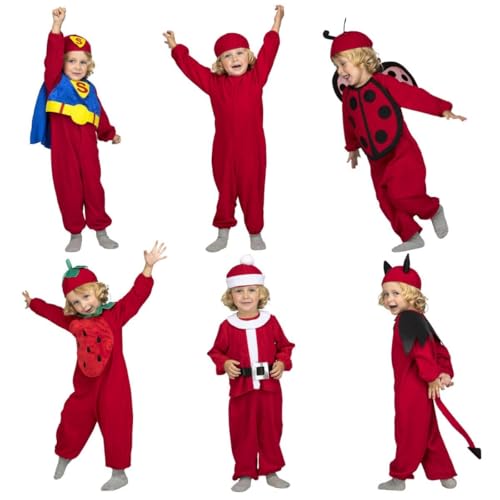 My Other Me Unisex-Kostüm für Babys, rot, mit Overall, Mütze und Accessoires aus Textilien, Größe 12-24 Monate. Eine Welt des Spaßes für jeden Anlass von My Other Me