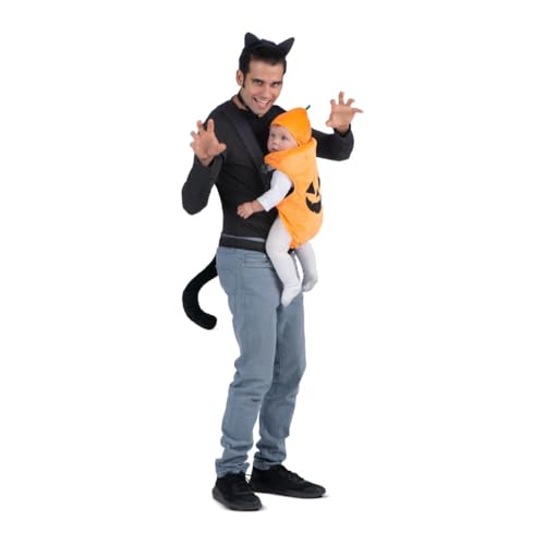 My Other Me Unisex-Kostüm für Erwachsene und Babys unter 1 Jahr, Katze und Kürbis, mit Rucksackbezug, Stirnband, Halskette mit Glöckchen, Schwanz und Kürbismütze in Orange und Schwarz, Einheitsgröße My Other Me Unisex-Kostüm für Erwachsene und Babys unter 1 Jahr, Katze und Kürbis, mit Rucksackbezug, Stirnband, Halskette mit Glöckchen, Schwanz und Kürbismütze in Orange und Schwarz, Einheitsgröße von My Other Me