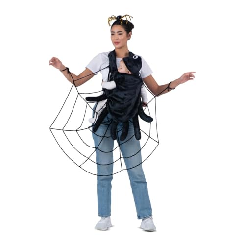 My Other Me Unisex-Kostüm für Erwachsene und Babys unter 1 Jahr, aus Spinnennetz und Spinne, schwarz, inklusive Rucksacküberzug, Stirnband, Spinnennetz und Spinnenhut, Einheitsgröße, perfekt für von My Other Me