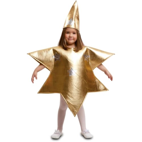 My Other Me Unisex-Kostüm mit Sternkleid und Mütze, goldfarben, Größe 5–6 Jahre. Funkelt auf jeder Party wie ein echter Star des Firmaments von My Other Me