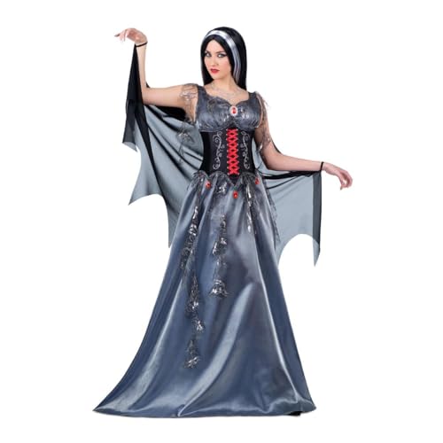 My Other Me Vampir-Kostüm für Damen, Größe S. Inklusive langes, graues Satin, ärmellos, schwarzes Korsett mit roten Details und halbtransparentem Umhang. Unheimliche Eleganz für die Regierung in der My Other Me Vampir-Kostüm für Damen, Größe S. Inklusive langes, graues Satin, ärmellos, schwarzes Korsett mit roten Details und halbtransparentem Umhang. Unheimliche Eleganz für die Regierung in der von My Other Me