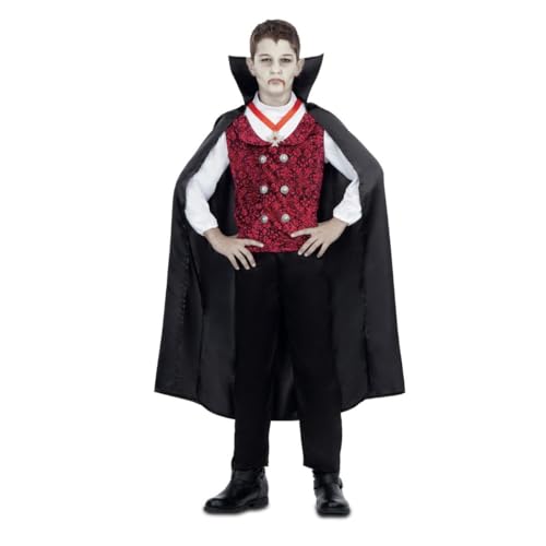 My Other Me Vampir-Kostüm für Kinder, Umhang, Weste mit Hemd, Halskette und Hose, schwarz und rot, Größe 10-12 Jahre. Entdecken Sie den Charme der Nacht an Halloween. My Other Me Vampir-Kostüm für Kinder, Umhang, Weste mit Hemd, Halskette und Hose, schwarz und rot, Größe 10-12 Jahre. Entdecken Sie den Charme der Nacht an Halloween. von My Other Me