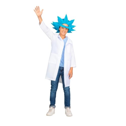 My Other Me Verrückter Wissenschaftler-Kostüm für Kinder, Unisex, mit Morgenmantel, T-Shirt und Perücke mit Augenbrauen in Blau und Weiß, Größe 7-9 Jahre. Entfesseln Sie das Chaos bei jedem My Other Me Verrückter Wissenschaftler-Kostüm für Kinder, Unisex, mit Morgenmantel, T-Shirt und Perücke mit Augenbrauen in Blau und Weiß, Größe 7-9 Jahre. Entfesseln Sie das Chaos bei jedem von My Other Me