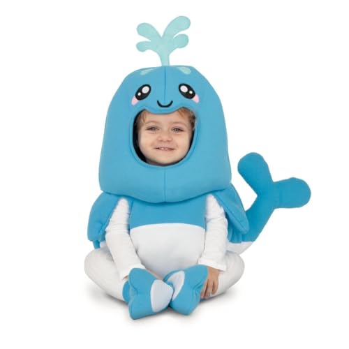 My Other Me Wal-Kostüm für Babys, Unisex, mit Anzug, Mütze und Söckchen, gelb und weiß, Größe 7-12 Monate, perfekt für Abenteuer im Meer von kleinen Entdeckern von My Other Me