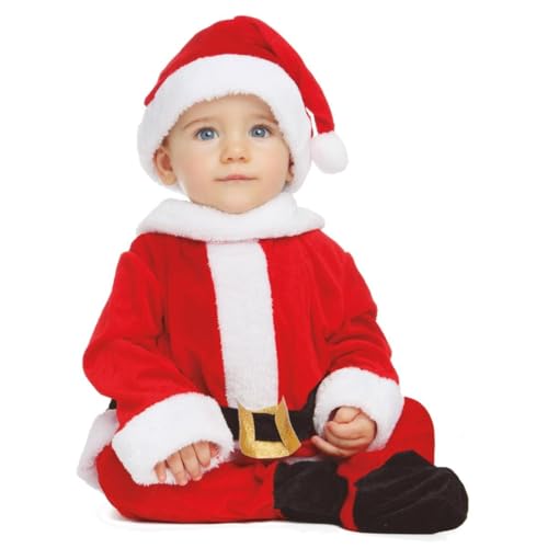 My Other Me Weihnachtsmann-Kostüm für Babys mit Hut und Affe, weiß und rot, Größe 0–6 Monate, perfekt für Partys voller Magie und Zärtlichkeit von My Other Me