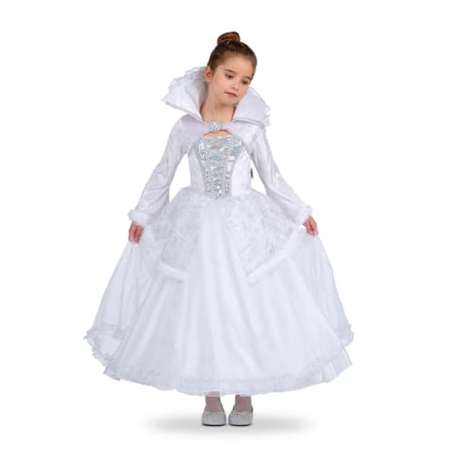 My Other Me Weißes Prinzessinnenkostüm für Mädchen, mit Kleid und glitzernden Details, Größe 10-12 Jahre. Perfekt, um bei jedem echten Ereignis zu zaubern von My Other Me