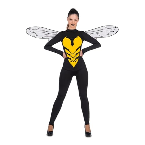 My Other Me - Wespenkostüm für Damen, Größe S. Inklusive schwarzem, langärmeligem Overall mit gelbem Design auf dem Bauch und transparenten Flügeln mit schwarzen Adern auf dem Rücken. My Other Me - Wespenkostüm für Damen, Größe S. Inklusive schwarzem, langärmeligem Overall mit gelbem Design auf dem Bauch und transparenten Flügeln mit schwarzen Adern auf dem Rücken. von My Other Me