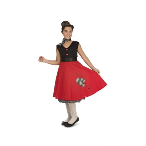 My Other Me Yeyé-Kostüm für Mädchen, Größe 5–6 Jahre. Inklusive zweiteiligem Kleid mit rotem Rock, schwarzer Innenflug mit weißen Punkten und schwarzer ärmelloser Bluse, Schal und Gürtel. My Other Me Yeyé-Kostüm für Mädchen, Größe 5–6 Jahre. Inklusive zweiteiligem Kleid mit rotem Rock, schwarzer Innenflug mit weißen Punkten und schwarzer ärmelloser Bluse, Schal und Gürtel. von My Other Me
