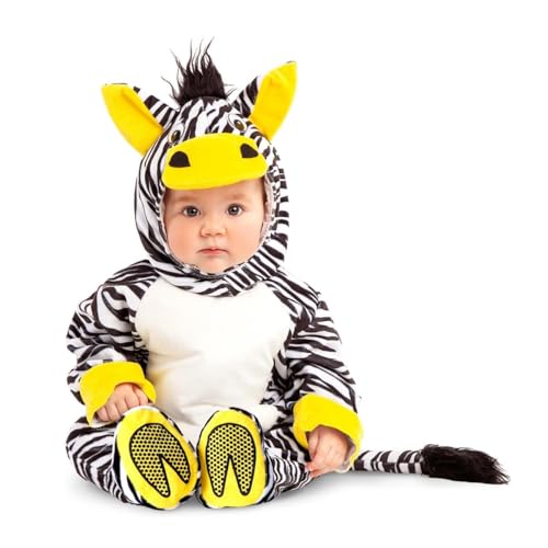 My Other Me Zebra-Kostüm für Babys, Unisex, mit Mütze, Body und Schwanz, weiß und gelb, Größe 0-6 Monate. Lassen Sie Ihr Kind sich dem entzückendsten Rudel anschließen von My Other Me