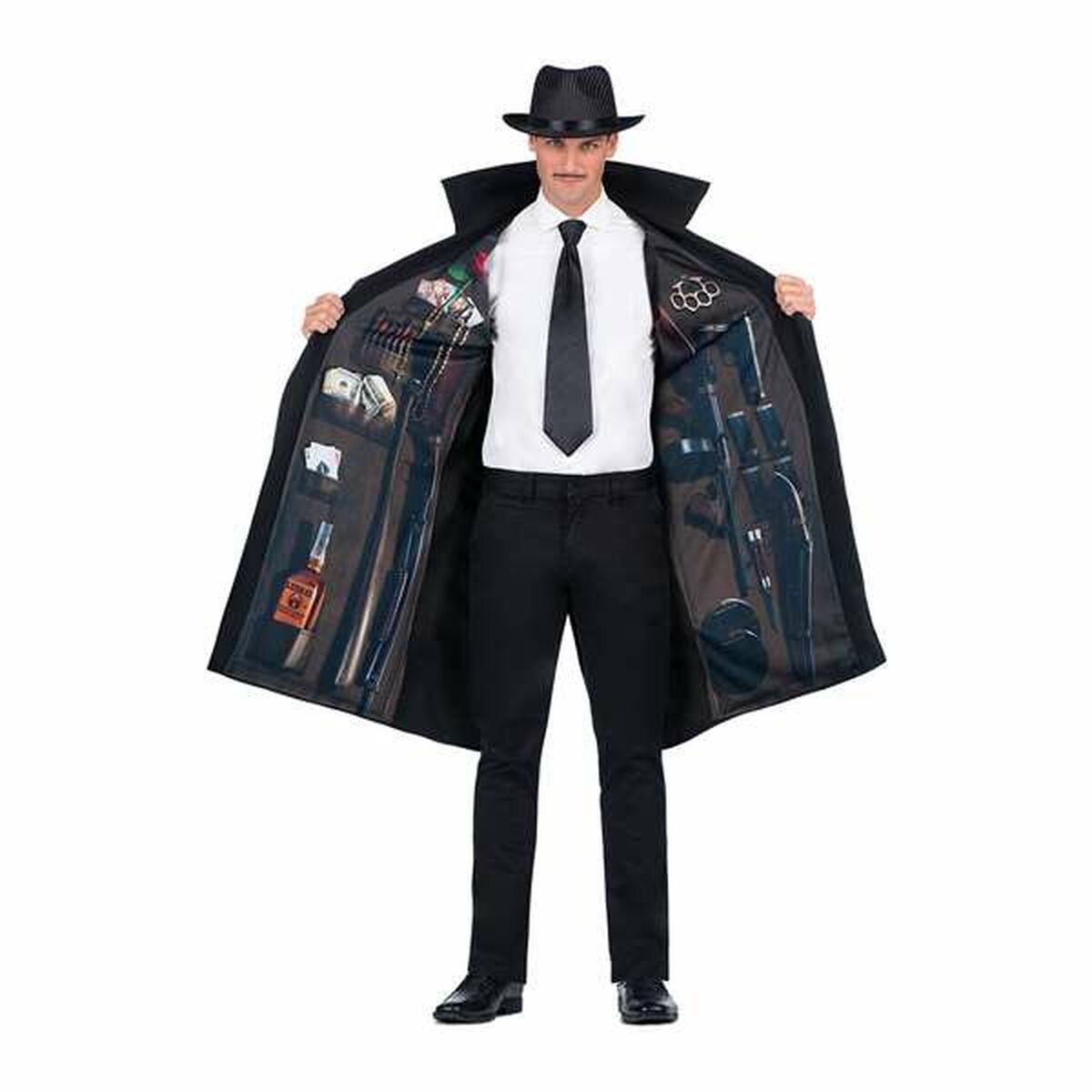 Verkleidung für Erwachsene My Other Me Einheitsgröße 2 Stücke Mafioso Schwarz von My Other Me