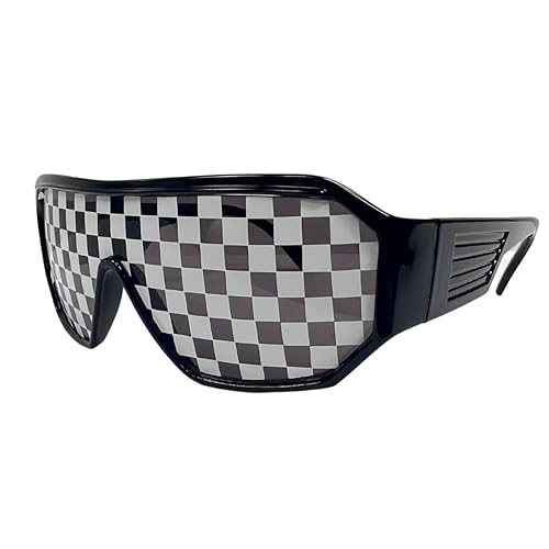 My Party Shirt Macho Wrestler Sonnenbrille weiß Schachbretter auf schwarzer Linse mit schwarzem Rahmen My Party Shirt Macho Wrestler Sonnenbrille weiß Schachbretter auf schwarzer Linse mit schwarzem Rahmen von My Party Shirt