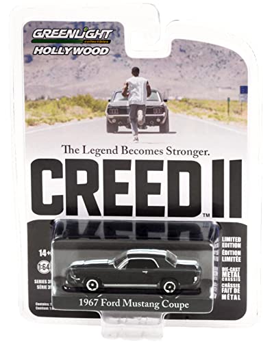 Greenlight 44950 F 1967 Coupe (Adonis Creed's) Mattschwarz mit weißen Streifen Creed II (2018) Film Hollywood Serie 1/64 Diecast Modellauto von My Pet Elephant
