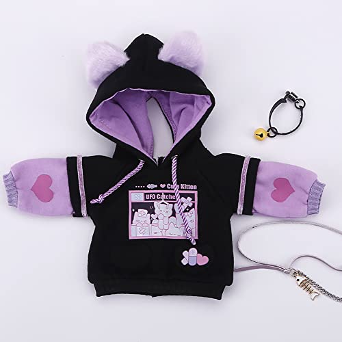 Neue 1/6, 1/4, 1/3 BJD Puppenkleidung Süße Katze Pullover Hoodie Jacke für Big 1/6, Yosd, 30cm/45cm/60cm Puppenkleidung BJD SD Puppenzubehör (Black-Purple,1/6) von Generic