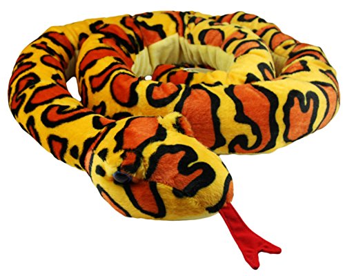 My-goodbuy24 XXL Schlange super weich 254 cm Plüschtier Kuscheltier Stofftier Plüsch Boa Cobra Python Anakonda Spielzeug auch als Zugluftstopper geeignet - Gelb von My-goodbuy24