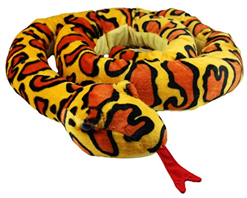 My-goodbuy24 XXL Schlange super weich 254 cm Plüschtier Kuscheltier Stofftier Plüsch Boa Cobra Python Anakonda Spielzeug auch als Zugluftstopper geeignet - Gelb von My-goodbuy24