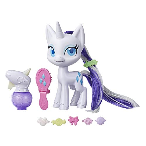 My Little Pony Rarity mit magischer Mähne – 16,5 cm große Hair-Styling Ponyfigur mit wachsenden Haaren, die die Farbe wechseln, 10 Überraschungs-Accessoires von My Little Pony