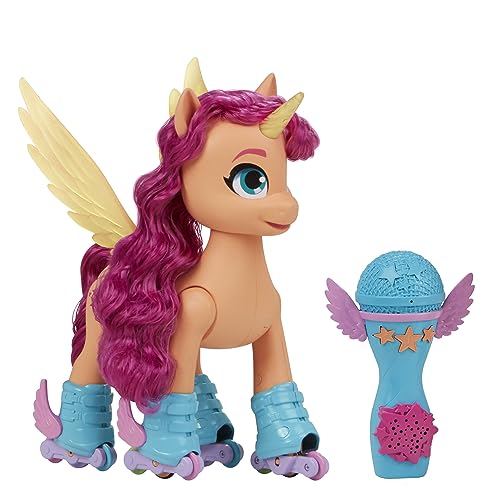 My Little Pony – Eine Neue Generation Sing- und Skatespaß Sunny Starscout, interaktives Pony (22,5 cm), 50 Reaktionen, Licht von My Little Pony