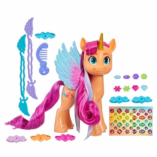 My Little Pony – Mit Huf und Herz Regenbogen-Haarstyles Sunny Starscout, (15 cm) mit Haarstyling-Accessoires, Multi, F3873 von My Little Pony