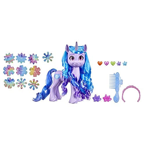 My Little Pony: A New Generation Magische Einhornstyles Izzy Moonbow, Exklusivspielzeug – Ponyfigur, 17 Haaraccessoires von My Little Pony