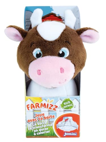 Jemini - FARMIZZ - Spielzeug - Plüschtier für Kinder - Kuscheltier - Kuscheltier - Ausmalen - Geschenkidee - Weich - Bauernhoftiere - Kuh von My sweety pop